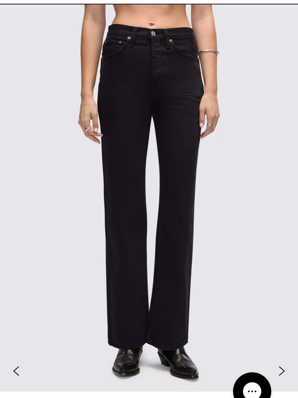 Re/Done High-Rise Loose Black Jeans